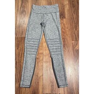 Puma Leggings Gray Logo Mesh Compression Yoga Pants Women's Size Small